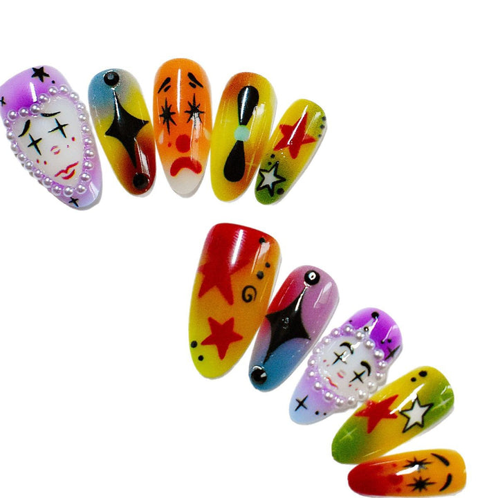 Künstlerisches Kuss-Themen Press-On Nagelkunst Karnz