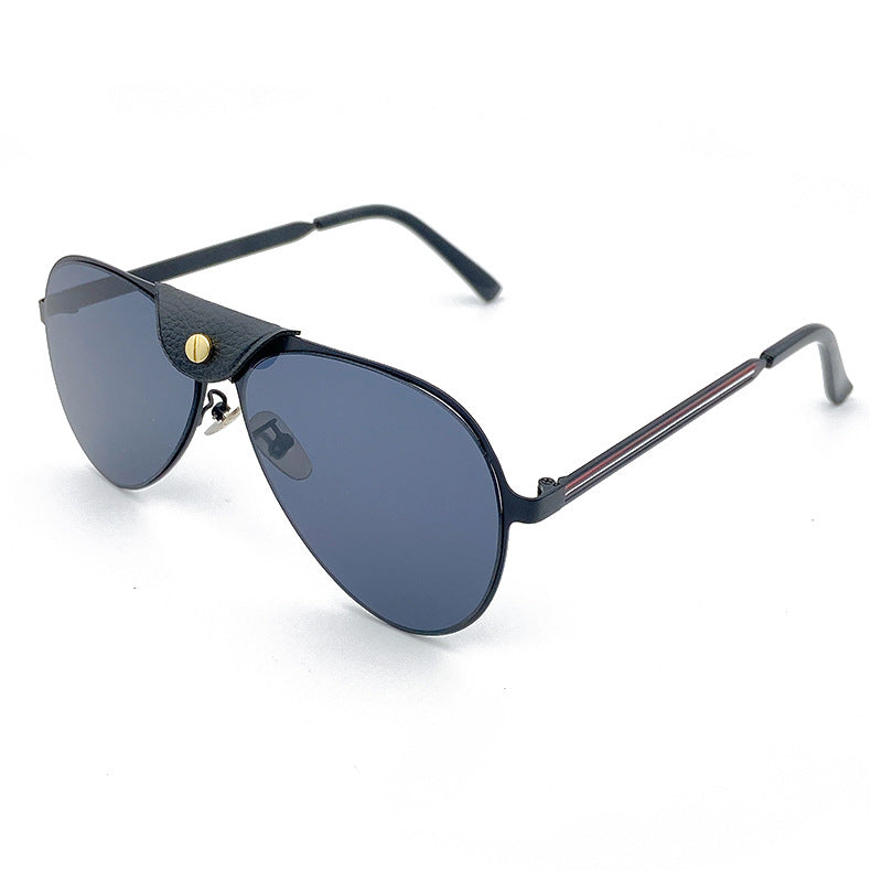 Retro Piloten-Sonnenbrille mit Blau Getönten Gläsern Karnz