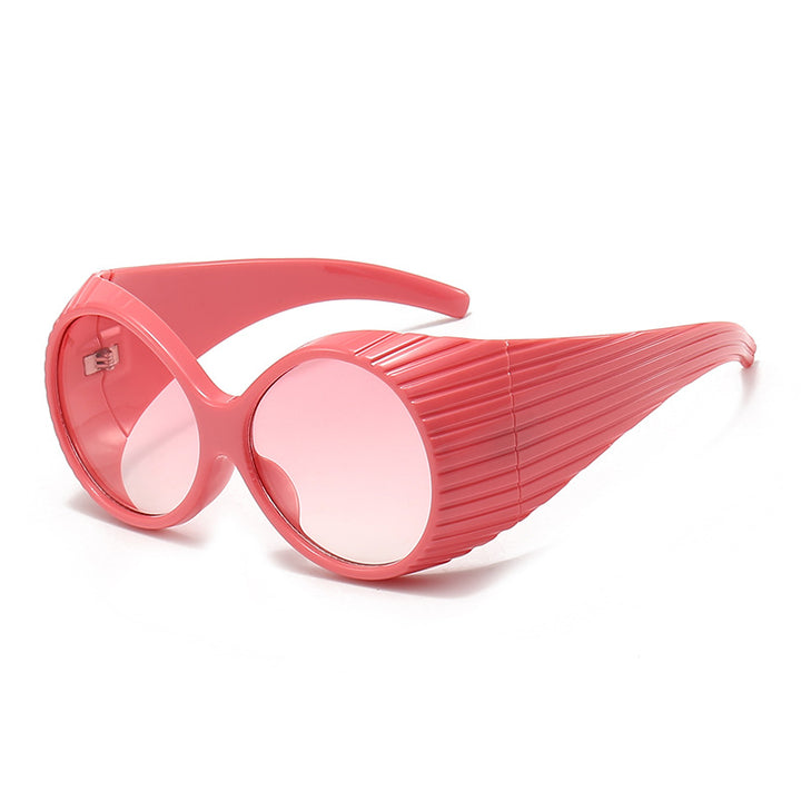 Damen Oversized Cat-Eye Sonnenbrille mit stilvollem, strukturiertem Rahmen Karnz