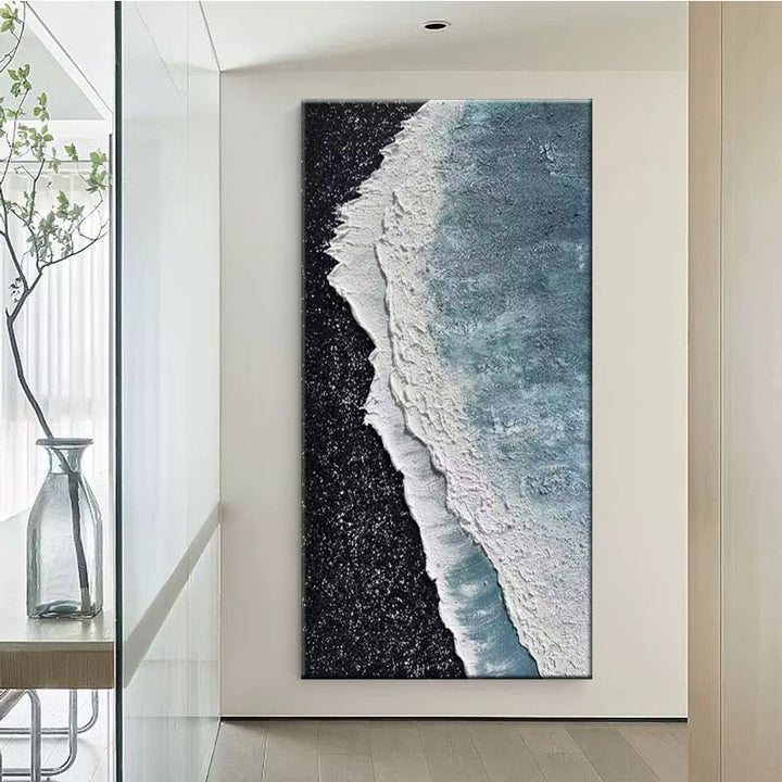 Texturiertes Küstenwellen-Leinwandkunstwerk