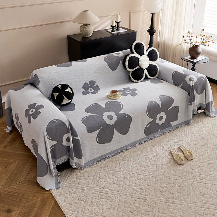 Blumengemusterte Sofa-Wurfdecke