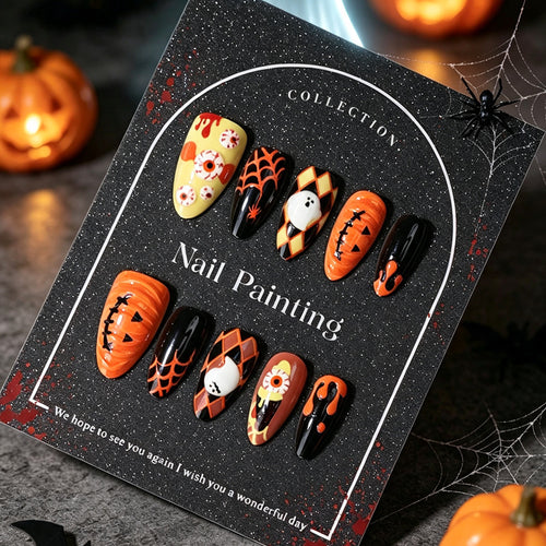 Kreative Halloween Press-On Nagelspitzen Karnz