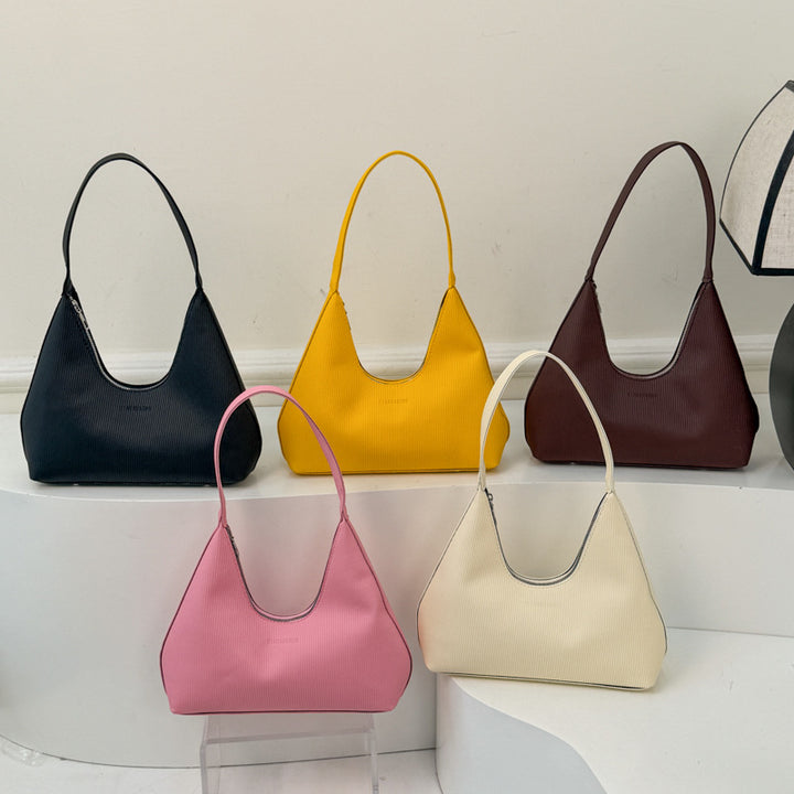 WoTexturiertes geripptes Hobo-Handtasche Karnz