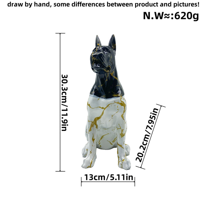 Bunte Dekofigur eines Hundes im modernen Design Karnz