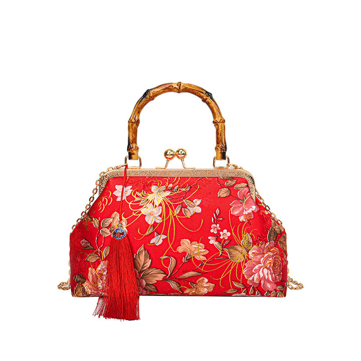 Vintage-inspirierte florale Handtasche