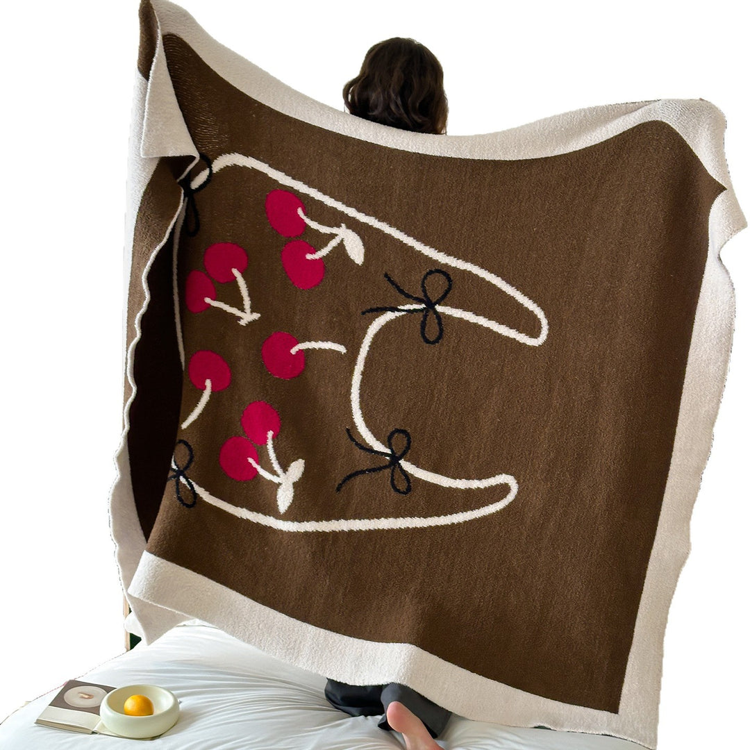 Übergroße Chenille Jacquard-Decke mit cartoonhaftem Welpenmotiv
