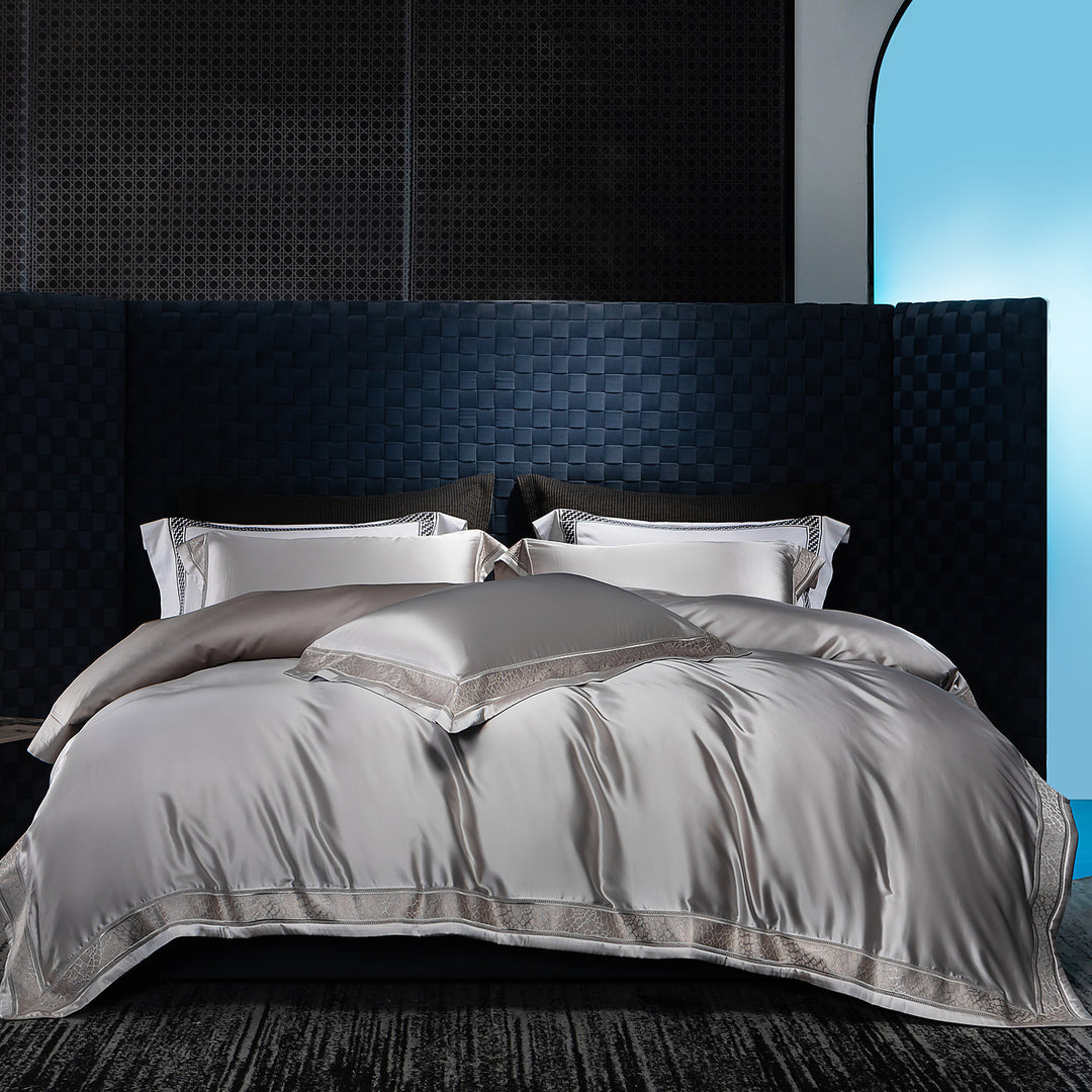 Luxuriös Seidiger Satin Bettbezug Set