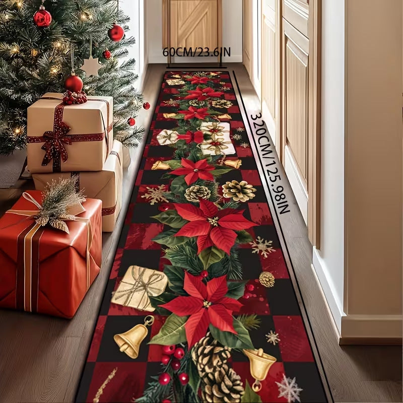 Weihnachtsdekorierte Küchenläufermatte