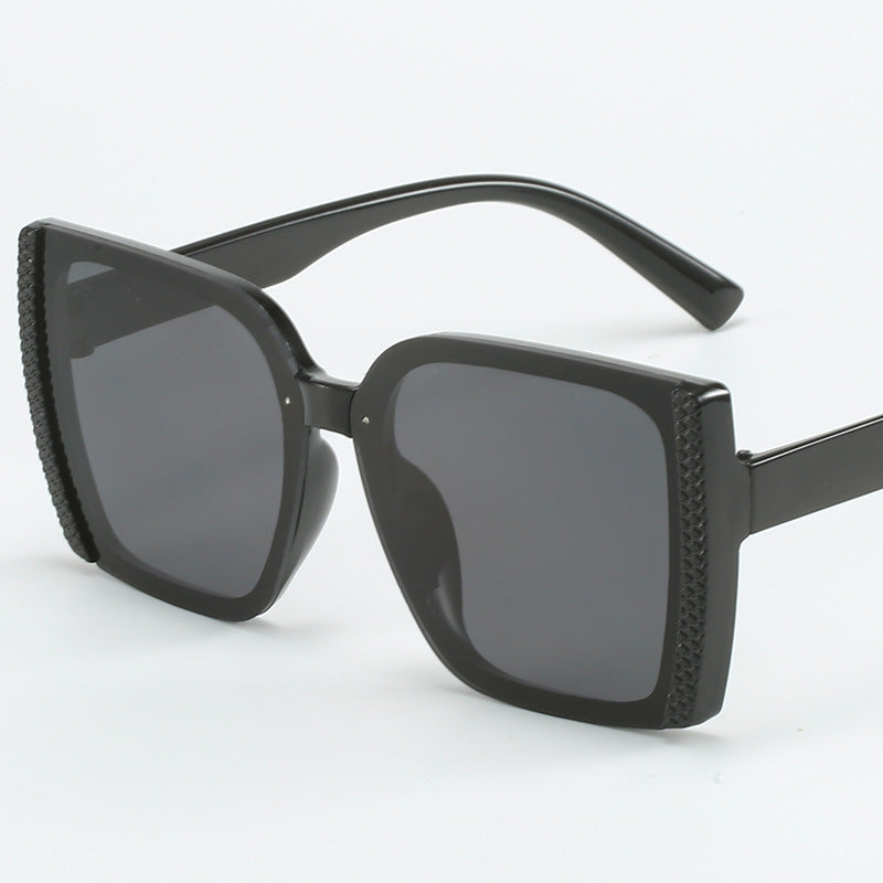 Damen oversized Designer-Sonnenbrille im modernen geflochtenen Design Karnz