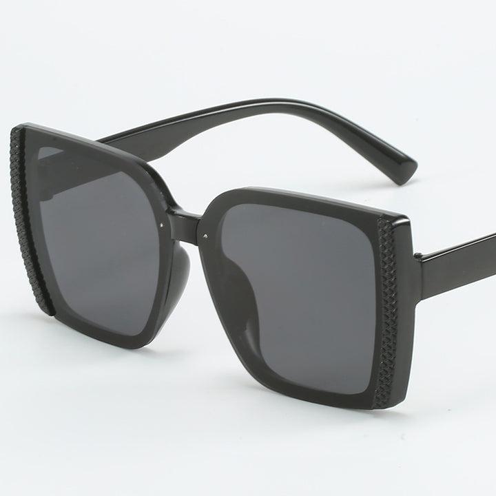 Damen oversized Designer-Sonnenbrille im modernen geflochtenen Design Karnz