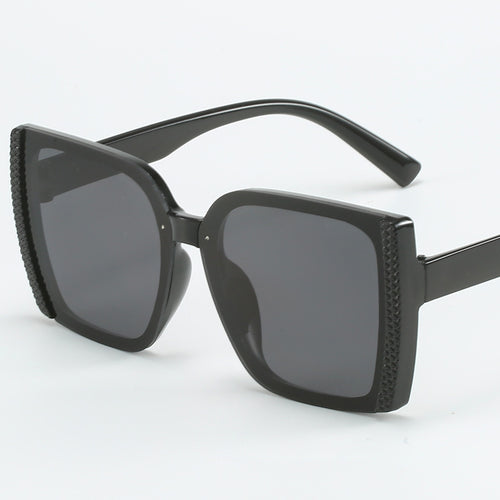 Damen oversized Designer-Sonnenbrille im modernen geflochtenen Design Karnz
