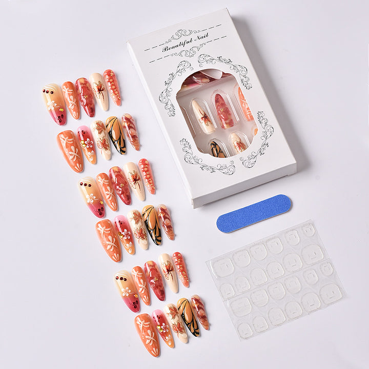Dekorativer Press-On Nagelset