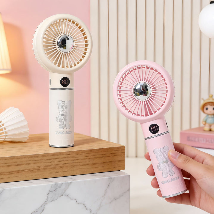Damen Tragbarer Handventilator mit LED-Anzeige und USB-Ladefunktion Karnz