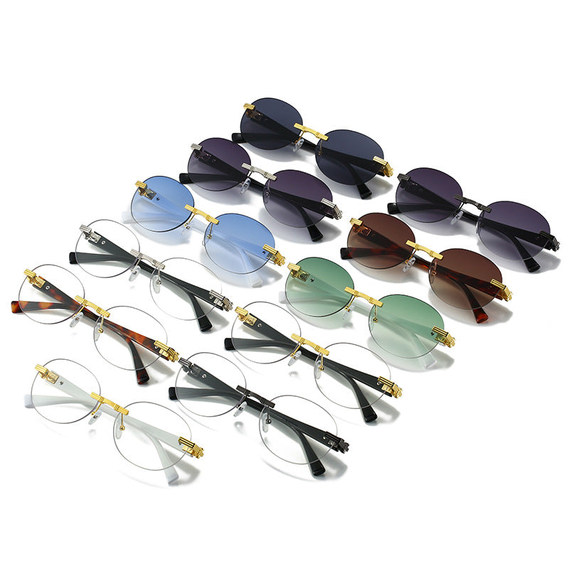 Damen modische Sonnenbrille mit transparentem Rahmen und flexibler Nasenauflage Karnz