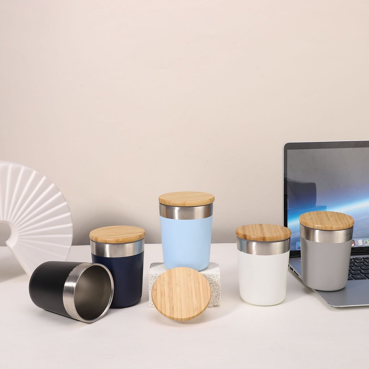 Damen Isolierkaffeebecher mit Bambusdeckel Karnz