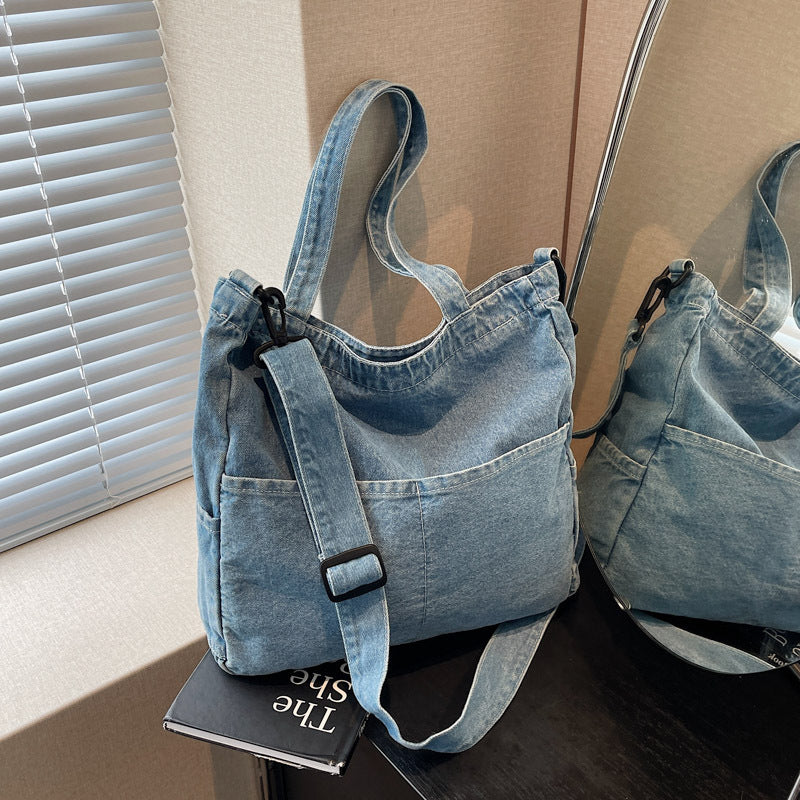 Premium Denim Schultertasche Karnz