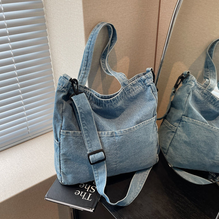 Premium Denim Schultertasche Karnz