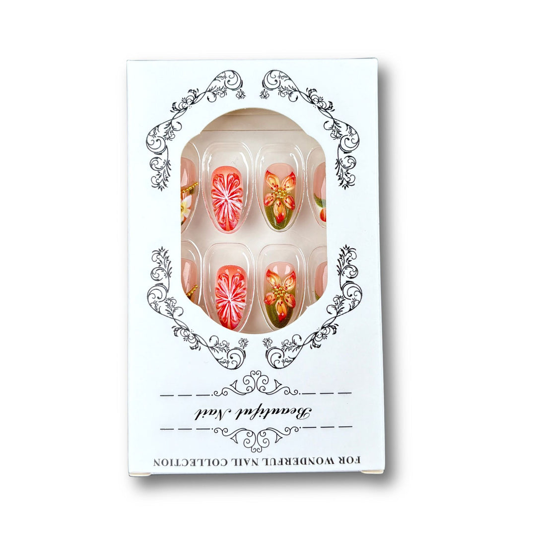 Künstlerische Floral Press-On Nagelkunst Kollektion 1790746209