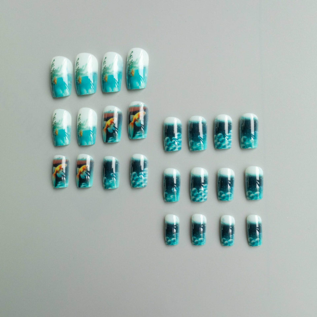 Künstlerisches 3D Aquarium Nagelkunstset