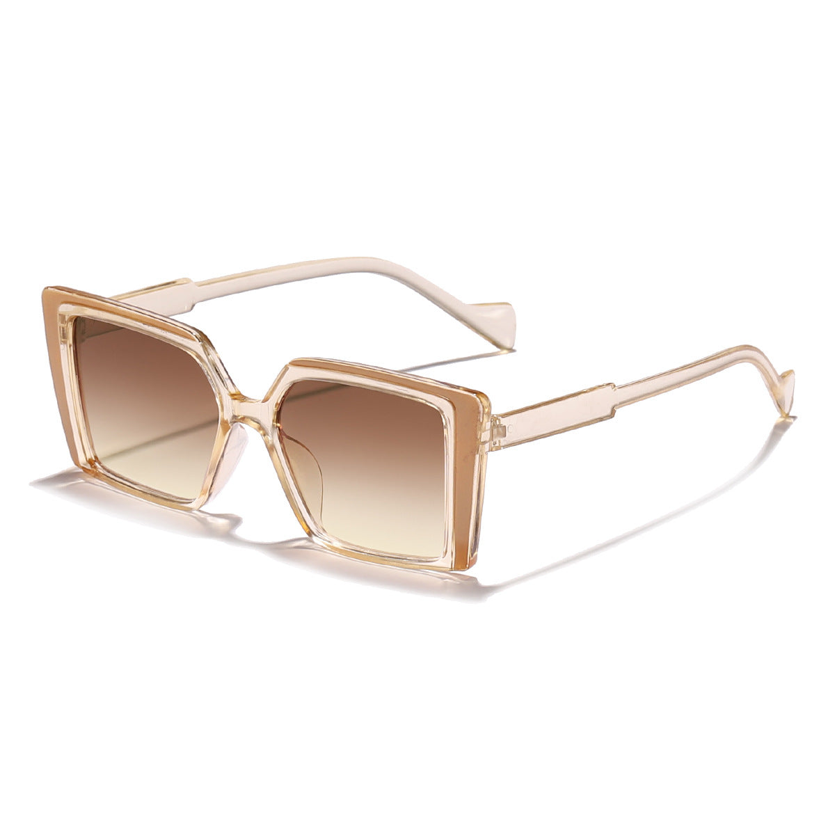 Damen elegante quadratische Sonnenbrille mit verspiegelt Gläsern Karnz