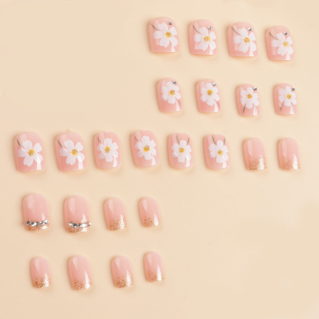 Blumenmuster Press-On Nagelkunst Tipps Karnz