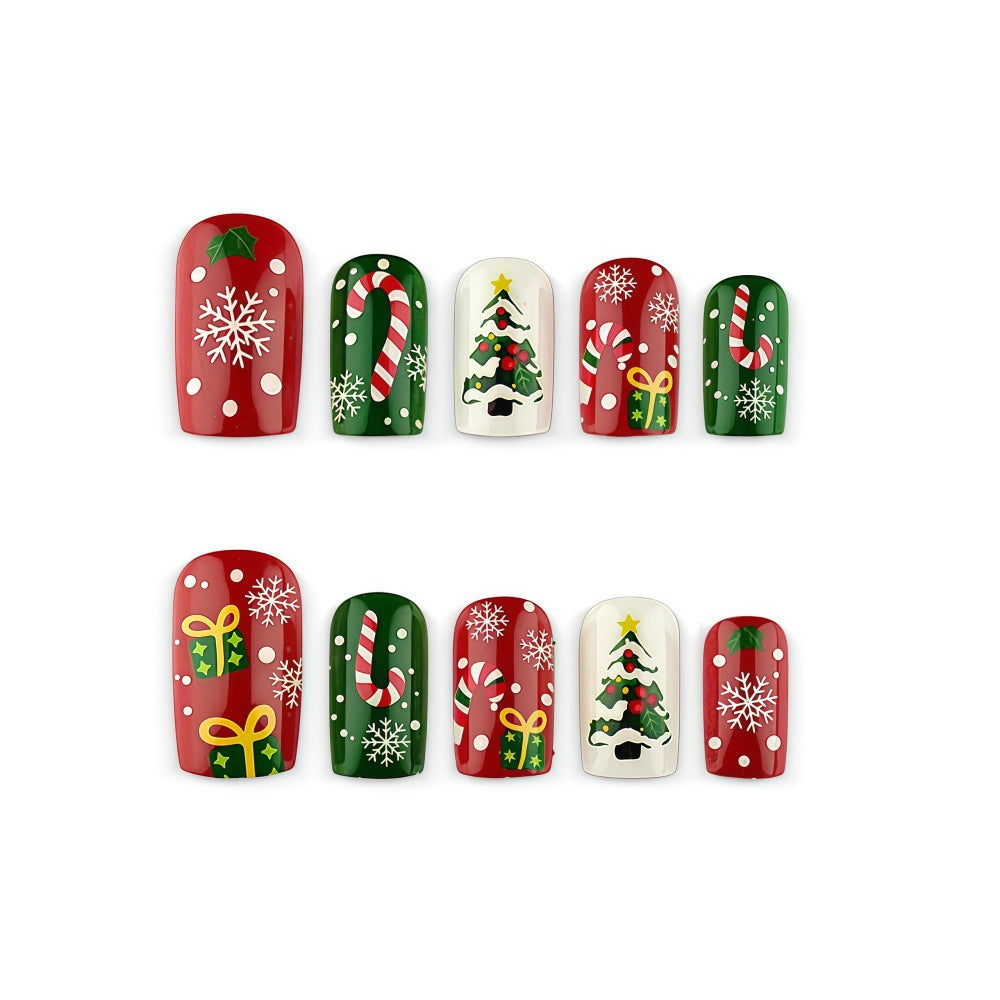 Kunstnägel mit Festlichen Weihnachtsmotiven Karnz