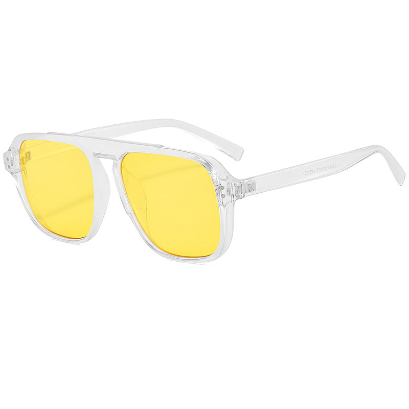 Damen geometrische Sonnenbrille mit polarisierenden gelben Gläsern Karnz