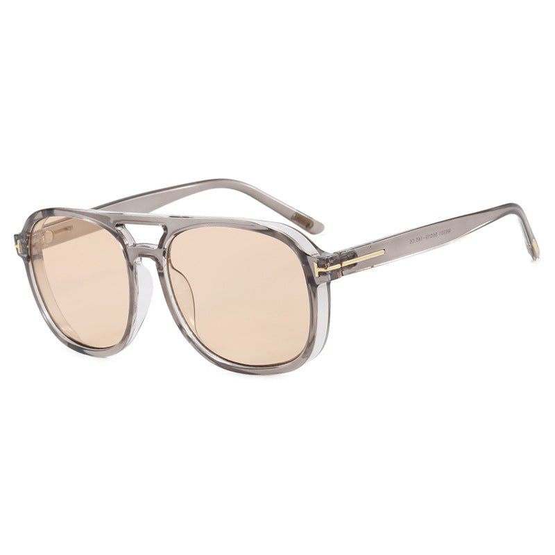 Damen quadratische Sonnenbrille mit luxuriösem Kunststoffrahmen und verspiegelten Gläsern Karnz