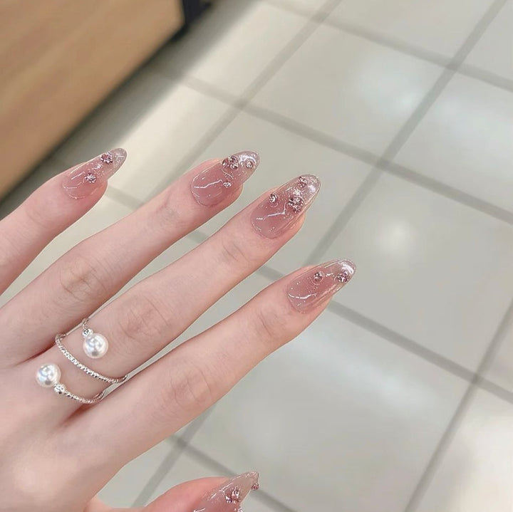 Florale Design Nagelkunst Extensions