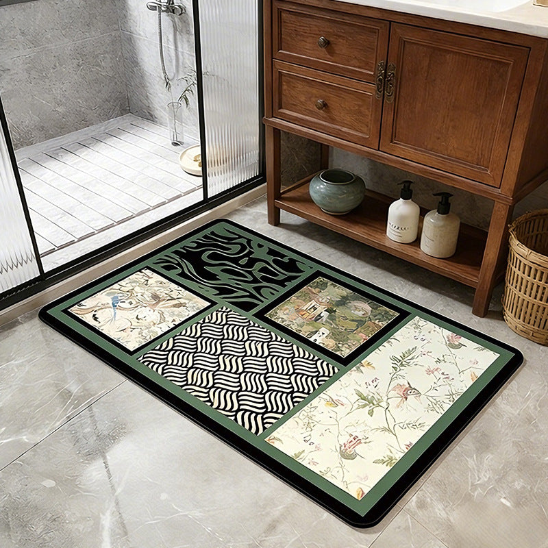 Vintage Floral Decorative Badmat Karnz