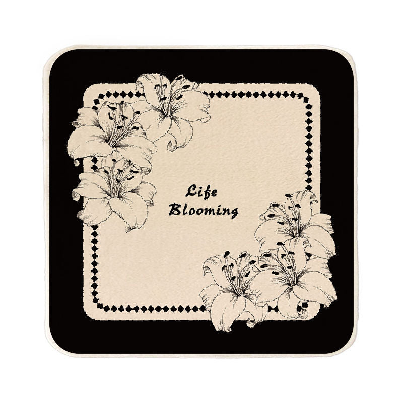 Floral Microfiber Square Face Towel with Artistic Lily Print