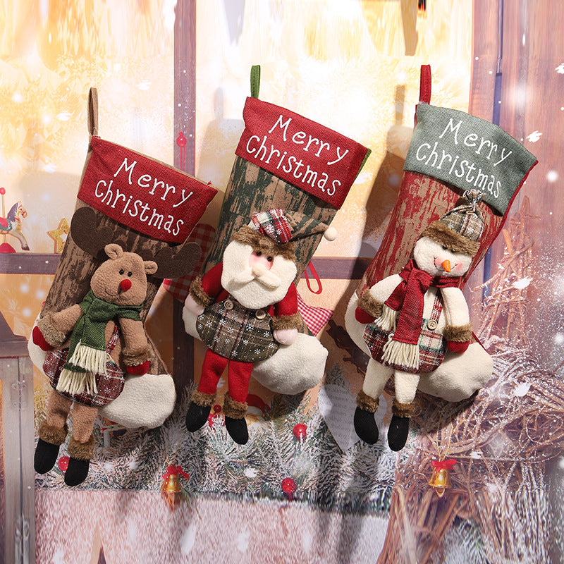 Dekorativer Weihnachtsstrumpf im Rentierdesign Karnz