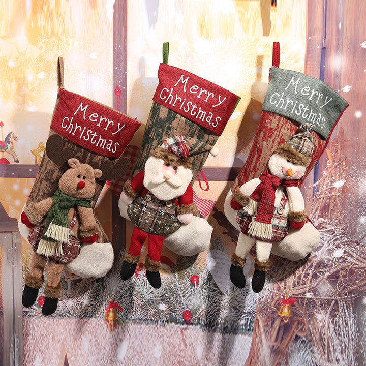 Dekorativer Weihnachtsstrumpf im Rentierdesign Karnz