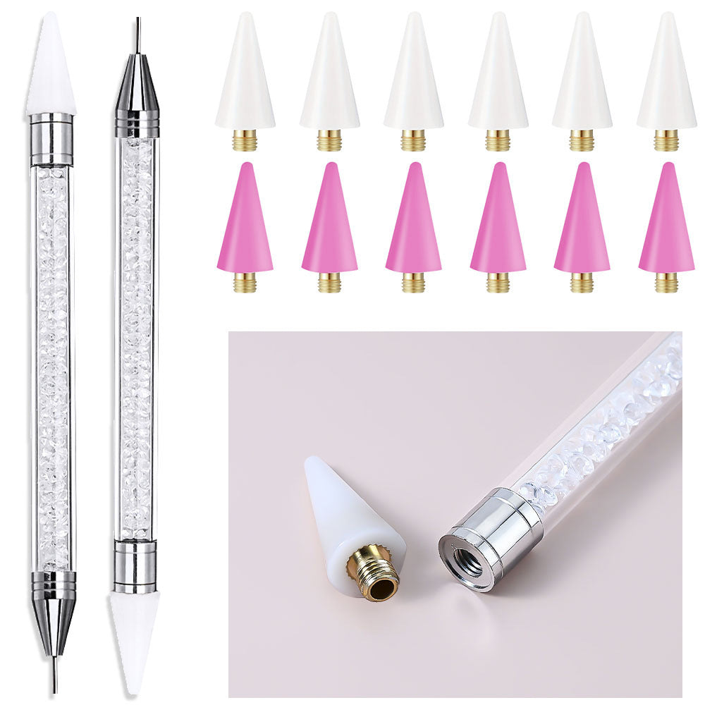 Professioneller Nail Art Detailpinsel mit Kristallgriff Karnz