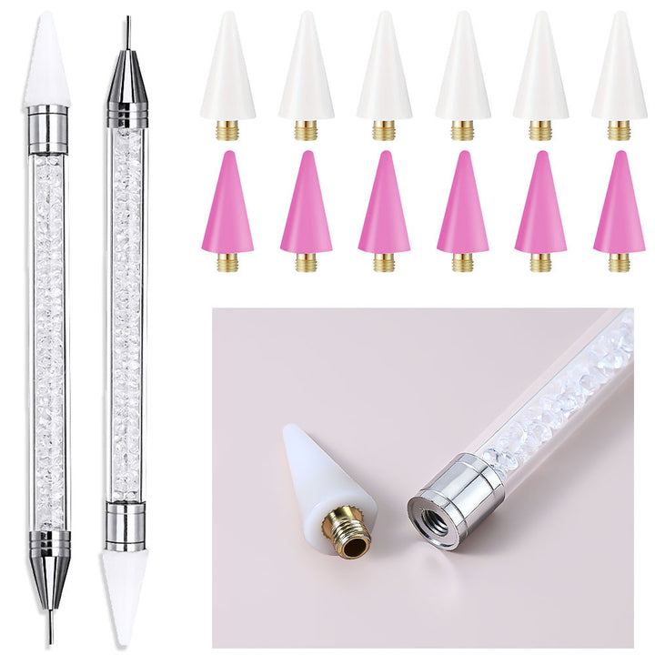 Professioneller Nail Art Detailpinsel mit Kristallgriff Karnz
