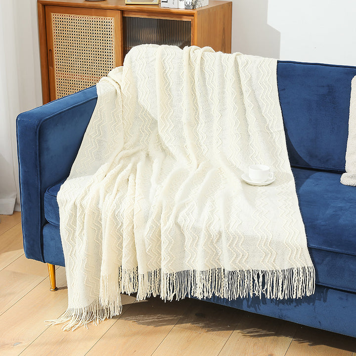 Gemütliche gestrickte Wurfdecke