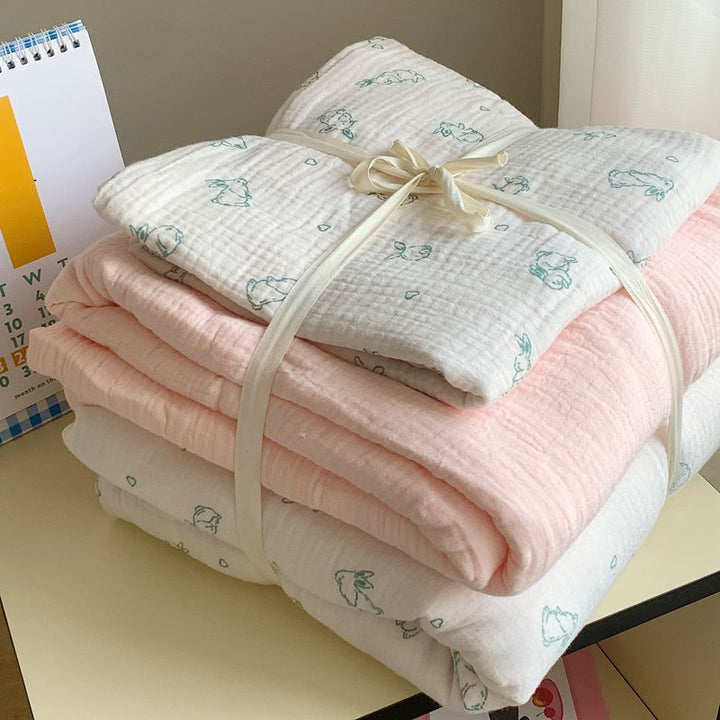 Mull-Baumwolle Baby-Wickeldecke Set mit Panda-Print und atmungsaktiver Gaze-Schicht