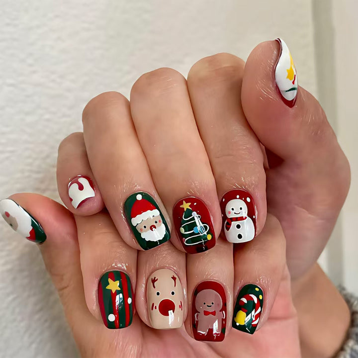 Festliche Feiertags-Themen Press-On Nail Art Karnz