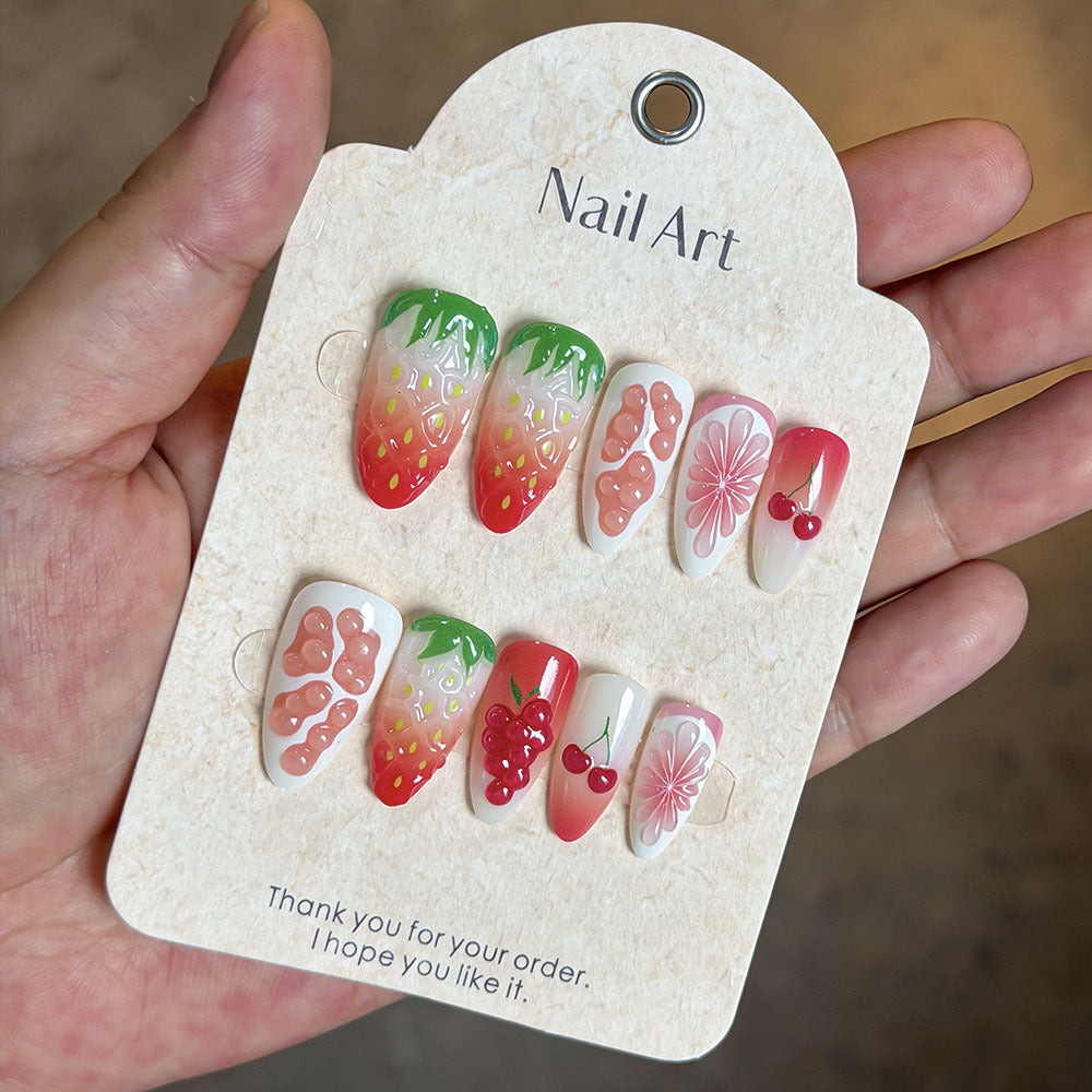 Frucht-Themen Press-On Nagelkunst Set Karnz
