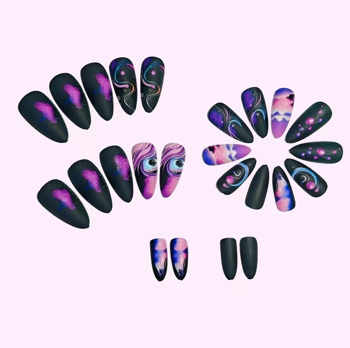 Cosmic Galaxy Stiletto Nagelkunst