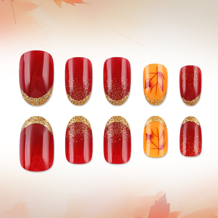 Elegante herbstliche Gel-Nagelkunst Karnz