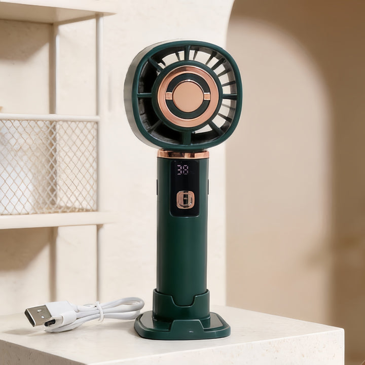 Damen Tragbarer Mini-Lüfter mit USB-Ladefunktion und stylischem Design Karnz