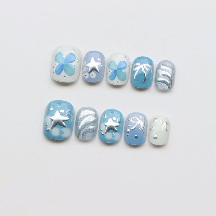 Thematische vom Ozean inspirierte Press-On Nagelset