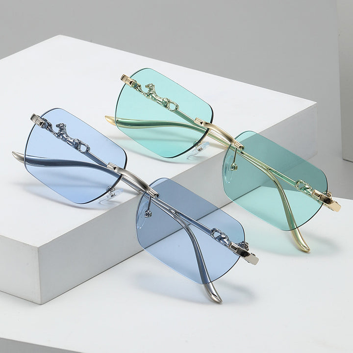 Damen elegante Halbrahmenbrille mit schmückenden Details Karnz