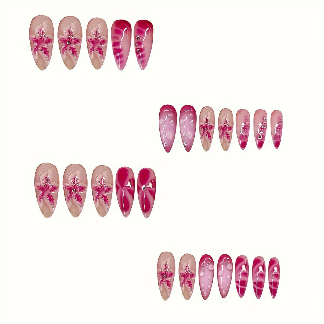 Dekorativer Press-On Nagelset Karnz