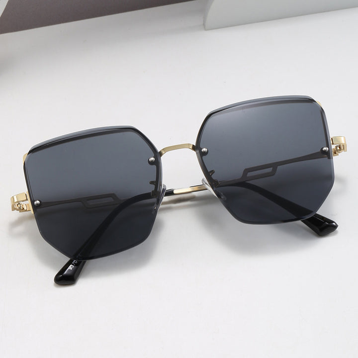 Damen geometrische Designer-Sonnenbrille mit verspiegelten Gläsern Karnz