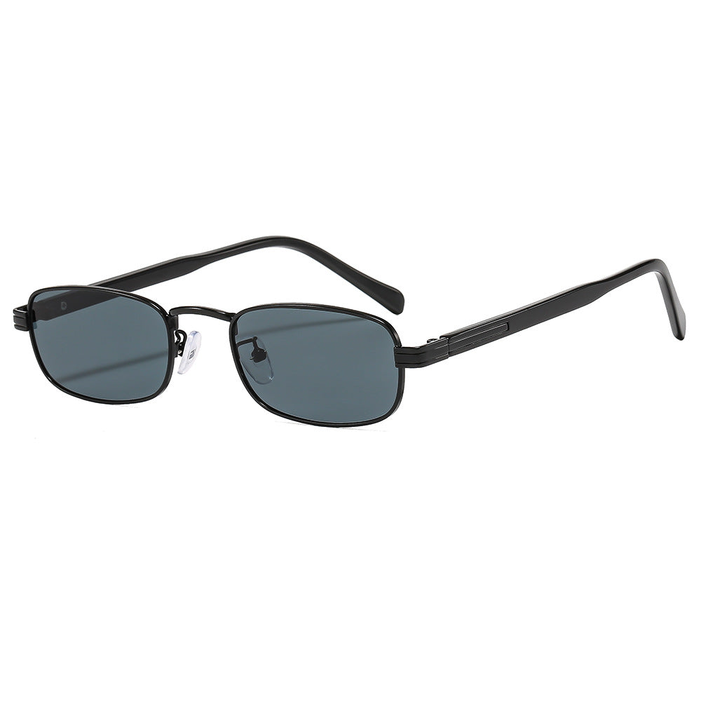 Damen modische Sonnenbrille mit stilvollem Metallrahmen und orangefarbenen Gläsern Karnz