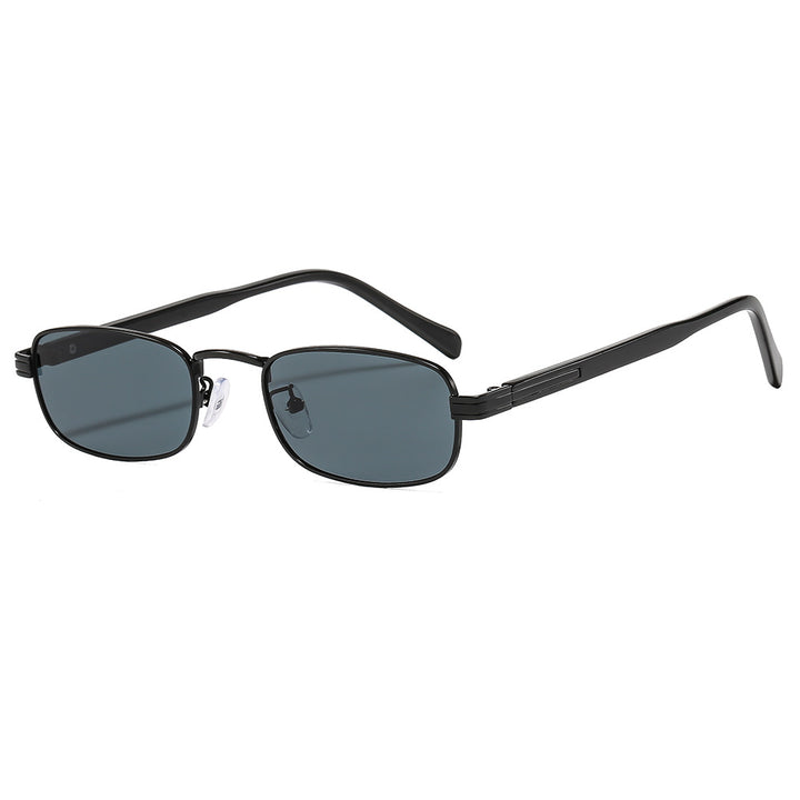 Damen modische Sonnenbrille mit stilvollem Metallrahmen und orangefarbenen Gläsern Karnz