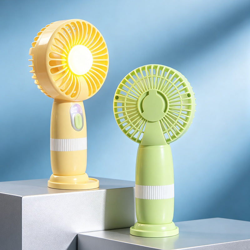 Damen Tragbarer USB-Lüfter mit LED-Beleuchtung und digitaler Anzeige Karnz