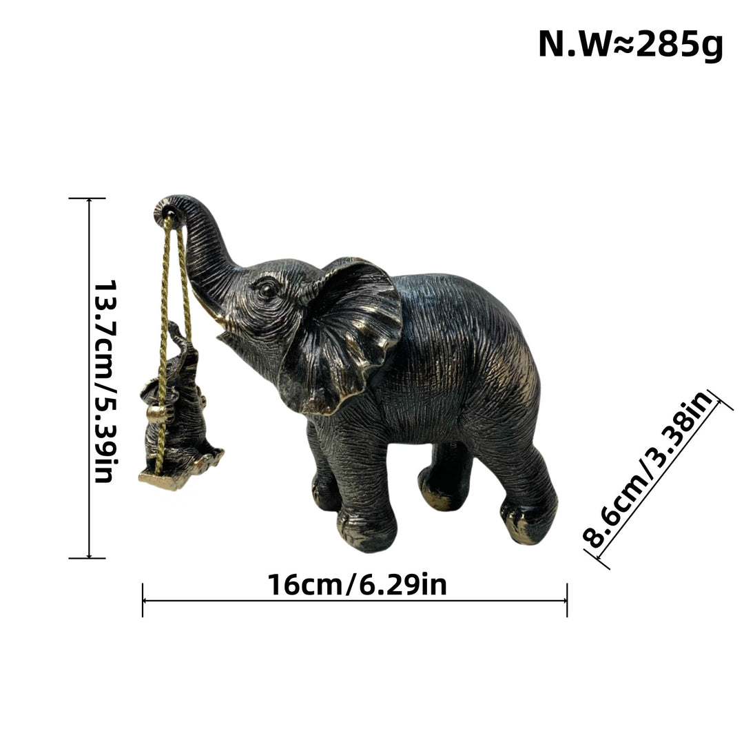 Dekorative Elefantenfigur mit Kind Karnz